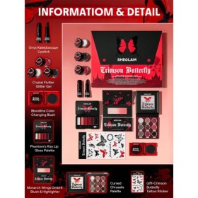 تصویر مجموعه کامل پروانه Crimson Butterfly شیگلم Sheglam crimson butterfly full collection set