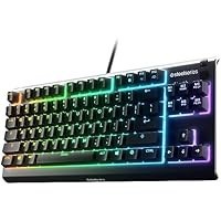 تصویر صفحه کلید گیمینگ SteelSeries Apex 3 TKL RGB – ضریب فرم فشرده بدون Tenkey – نورپردازی RGB 8 منطقه – مقاوم در برابر آب و گرد و غبار IP32 – سوئیچ بازی بی صدا Whisper – Anti-Ghosting درجه بازی، مشکی SteelSeries Apex 3 TKL RGB Gaming Keyboard – Tenkeyless Compact Form Factor - 8-Zone RGB Illumination – IP32 Water & Dust Resistant – Whisper Quiet Gaming Switch – Gaming Grade Anti-Ghosting,Black