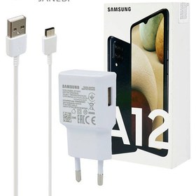 تصویر شارژر فست سامسونگ Galaxy A12 با کابل Type C ظرفیت ۱۵ وات 