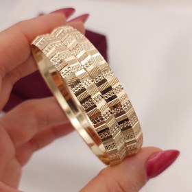 تصویر Russian Gold 8mm Bangle Set (Pack of 2) | 5-Year Color Guarantee - KhassZivar (Code 1092) 
