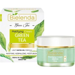 تصویر کرم روز مات کننده صورت حاوی عصاره برگ چای سبز بی یلندا Bielenda Green Tea Matting Face Day Cream