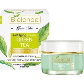 تصویر کرم روز مات کننده صورت حاوی عصاره برگ چای سبز بی یلندا Bielenda Green Tea Matting Face Day Cream