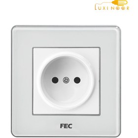 تصویر پریز برق کریستالی سفید FEC کد PS01 