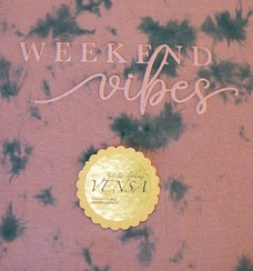 تصویر تیشرت تای دای با چاپ weekend vibes Tiedye shirt with weekend vibes silk print