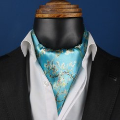 تصویر دستمال گردن مردانه طرح نقاشی شکوفه‌های بادام اثر وینسنت ون‌گوگ 