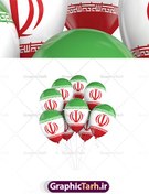 تصویر عکس با کیفیت پرچم ایران روی بادکنک 