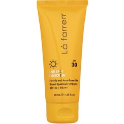 تصویر کرم ضد آفتاب و ضد لک بی‌رنگ لافارر مناسب پوست چرب و مستعد آکنه SPF30 LaFarrerr Sunscreen Anti Spot For Oily And Acne prone Skin SPF30 Cream 40ml