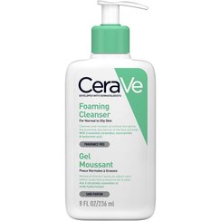 تصویر فوم شستشوی صورت سراوی پوست نرمال تا چرب حجم 236 میلی لیتر Cerave Foaming Cleanser for Normal to Oily Skin 236ml