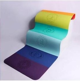 تصویر زیرانداز پیلاتس چند رنگ اکولوژیکی 6mm TPE یوگا Mat Pilates Cushion رنگین کمان Gymo 