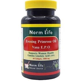 تصویر کپسول ایوینینگ پرایم رز روغن گل مغربی نورم لایف 60 عددی Norm Life Evening Primrose Oil Vana E.P.O 60 Softgels