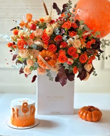 تصویر ست گل و کیک پاییزی 