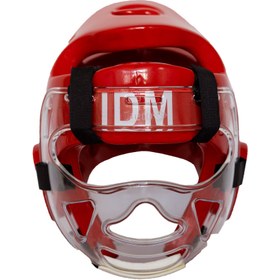 تصویر کلاه تکواندو IDM نقابدار قرمز سایز XL 