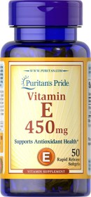 تصویر ویتامین ایی 450 میلی گرمی پیوریتنز پراید / Puritan’s Pride 450 MG Vitamin E 