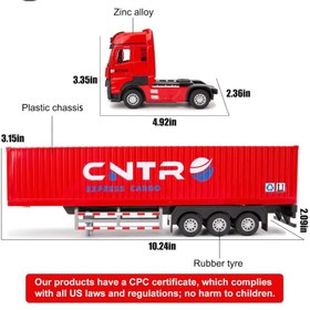 تصویر ماکت کامیون فلزی کانتینر دار موزیکال چراغدار کد 8606 