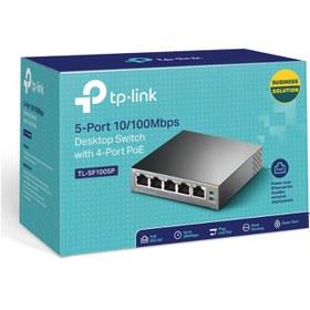 تصویر سوییچ 5 پورت مگابیت و دسکتاپ تی پی لینک TP-LINK TL-SF1005P 5-Port 10/100Mbps Desktop Switch 