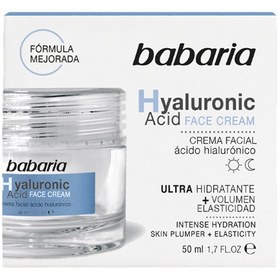 تصویر کرم آبرسان صورت باباریا مدل Hyaluronic Acid حجم 50 میلی لیتر Babaria Hyaluronic Acid Face Cream 50ml