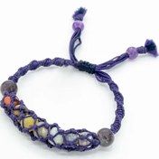 تصویر دستبند سنگ تراش بافت هفت چاکرا 