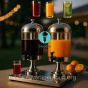 تصویر دیسپنسر شربت دو مخزن استیل 