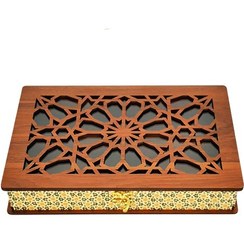 تصویر جعبه آجیل و شکلات چوبی آرمون طرح نفیس کد ۱۰ 