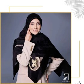 تصویر روسری نخ ویسکوز مشکی 