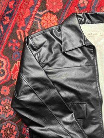 تصویر کاپشن مردانه چرمی داخل تدی - xxl 