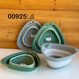 تصویر لگن تاشو مثلثی آبگیر سیلیکونی Qlux 00952 