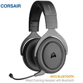 تصویر هدست بی سیم بلوتوثی گیمینگ کورسیر HS70 Carbon Gaming Headset CORSAIR HS70 Wireless Carbon