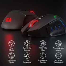 تصویر موس بی سیم گیمینگ ردراگون MIRAGE M690 Pro REDRAGON MIRAGE Pro M690 Pro RGB Wired/Wireless Gaming Mouse