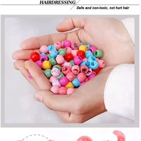 تصویر مهره مو رنگی بسته 10 عددی 