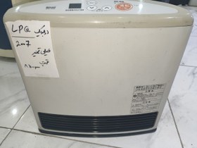 تصویر بخاری گازی ژاپنی LPG 3500 WATT Rinnai 2007 Japan fan heater Rinnai 3500 watt 2007