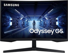 تصویر مانیتور منحنی 27 اینچ سامسونگ مدل Odyssey G5 LC27G55TQ-W SAMSUNG Odyssey G5 LC27G55TQ-W 27Inch Curved Gaming Monitor