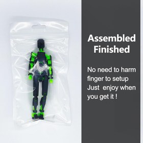 تصویر (Assembly Completed) T13 Action Figure Set Titan 13 Robot Action Figure 3D Printed robo 13 Action Figurefor Collectors Desktop Decorations Black Green/Red Black (BAT Green) - ارسال 15 الی 20 روز کاری 
