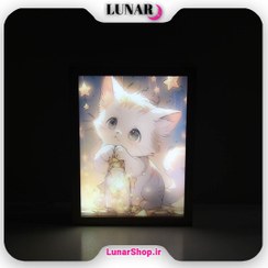 تصویر تابلو بک لایت طرح گربه Backlit Wall Art - Cat Design