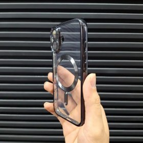 تصویر قاب ژله ای مگ سیف اپل مناسب آیفون ۱۶ با محافظ لنز 