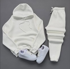 تصویر ست هودی شلوار جاگر بیسیک وارداتی - سفید / 2xl 