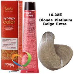 تصویر رنگ موی بدون آمونیاک بلوند پلاتینه بژ قوی 10.32Eسینرژی اچ اس لاین Hair Color ECHOSLINE Synergy Blonde Platinum Beige Extra 