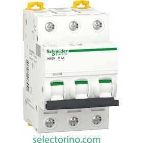 تصویر مینیاتوری سه پل 6 آمپر مینیاتوری 3P-6 مدل A9K24306 اشنایدر Schneider Electric 