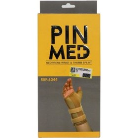 تصویر مچ بند آتل دار نئوپرن با آتل شست مدل 6044 پین مد سایز مدیوم Pin Med Neoperene wrist & thumb splint 6044 Medium