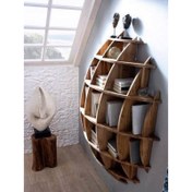 تصویر کتابخانه دیواری چوبی محدب کد 140.19 