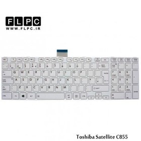 تصویر کیبورد لپ تاپ توشیبا Toshiba Satellite C855 Laptop Keyboard مشکی-بافریم نقره ای 