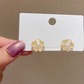 تصویر گوشواره گل مروارید کد 1107 