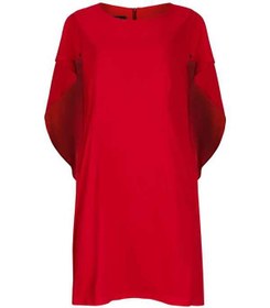 تصویر لباس مجلسی زنانه راسته کرپ قرمز زیبو 