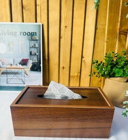 تصویر جا دستمال کاغذی چوبی کشویی کد ۰۳۱ 