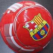 تصویر توپ هندبال طرح بارسلونا رنگ قرمز 