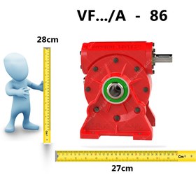 تصویر گیربکس حلزونی شاکرین سایز 86 نسبت 56 ورودی 24 خروجی 35 میلیمتر سری VF ساخت ایران 