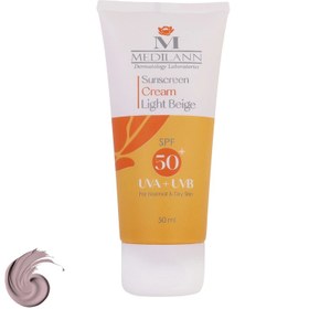 تصویر کرم ضد آفتاب رنگی مدیلن SPF50 محافظ UVA ،UVB، ضد چروک، ضد آب، مرطوب‌کننده، مناسب پوست‌های معمولی و خشک حجم 50 میلی‌لیتر 