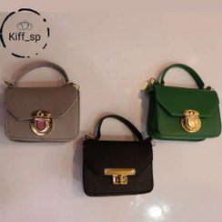 تصویر مینی بگ دوشی سایز کوچک رنگ سبز-طوسی-مشکی Mini bag