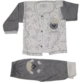 تصویر بلوز و شلوار طرح بره جلوباز 