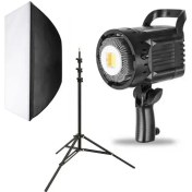تصویر کیت ویدیو لایت COB مدل KY-BK1201 با سافت باکس ۵۰x۷۰ سانتیمتر و سه پایه 