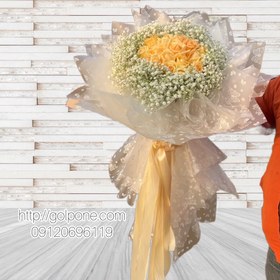 تصویر دسته گل بزرگ کرم 